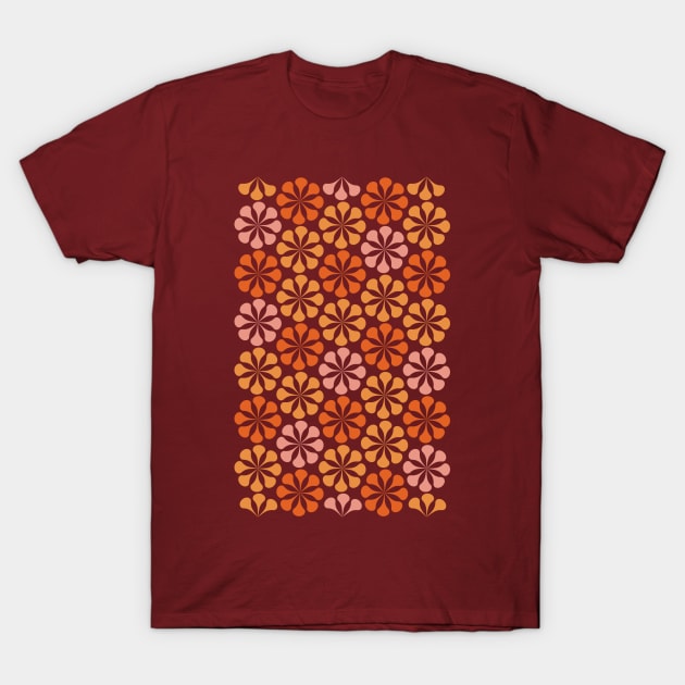 Mod flower pattern (pink and orange) T-Shirt by lents